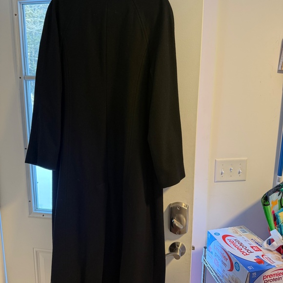 London Fog Black Wool Lined Long Coat - Picture 2 of 6